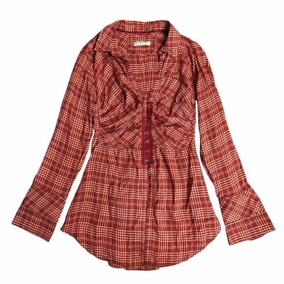 We The Free Catalina Remade Plaid Long Sleeve Top Size XS - Picture 8 of 15